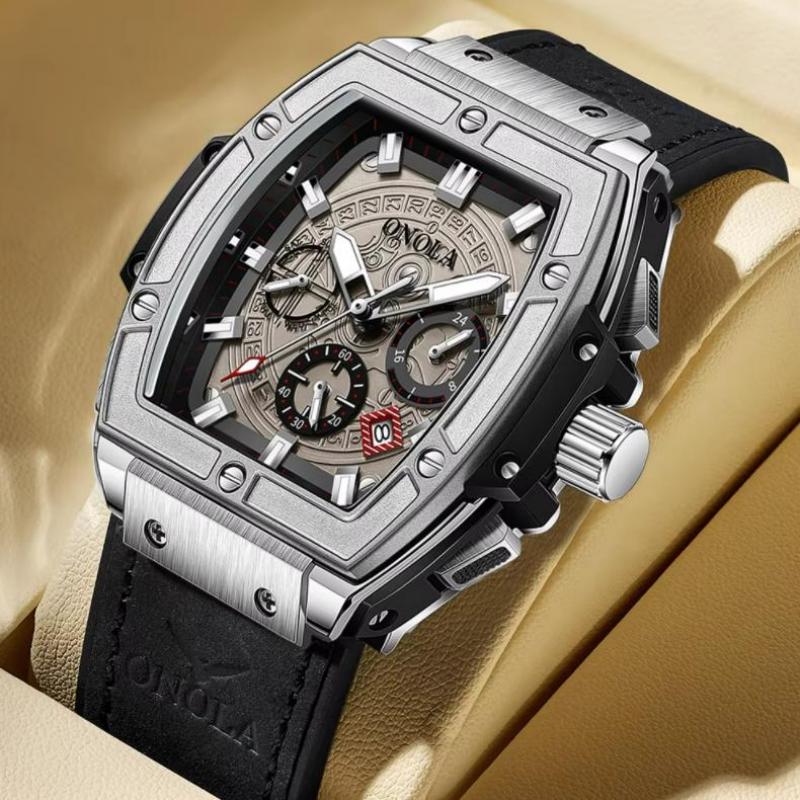 New Watch for Men Fashion Business Wristwatch Automatic Casual Luxury Waterproof Leather Strap Mechanic Watches