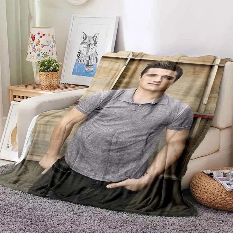 Josh Hutcherson Poster Printed Flannel Blanket Soft Comfortable Home Travel Bed Plush Birthday Gift Fans Gift