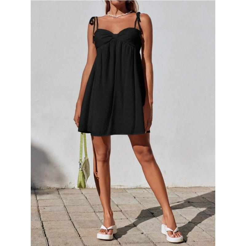 Summer Fashion Comfortable Solid Color Loose Strap Dress