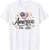 Flag Heart 1776 2026 July 4th 250th Birthday T-Shirt Unisex T-Shirt