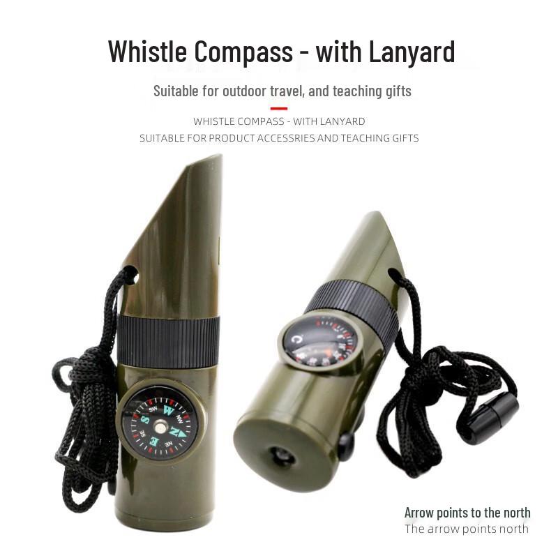 Xin Jing Zhou Outdoor Survival Whistle with LED, Thermometer & Compass