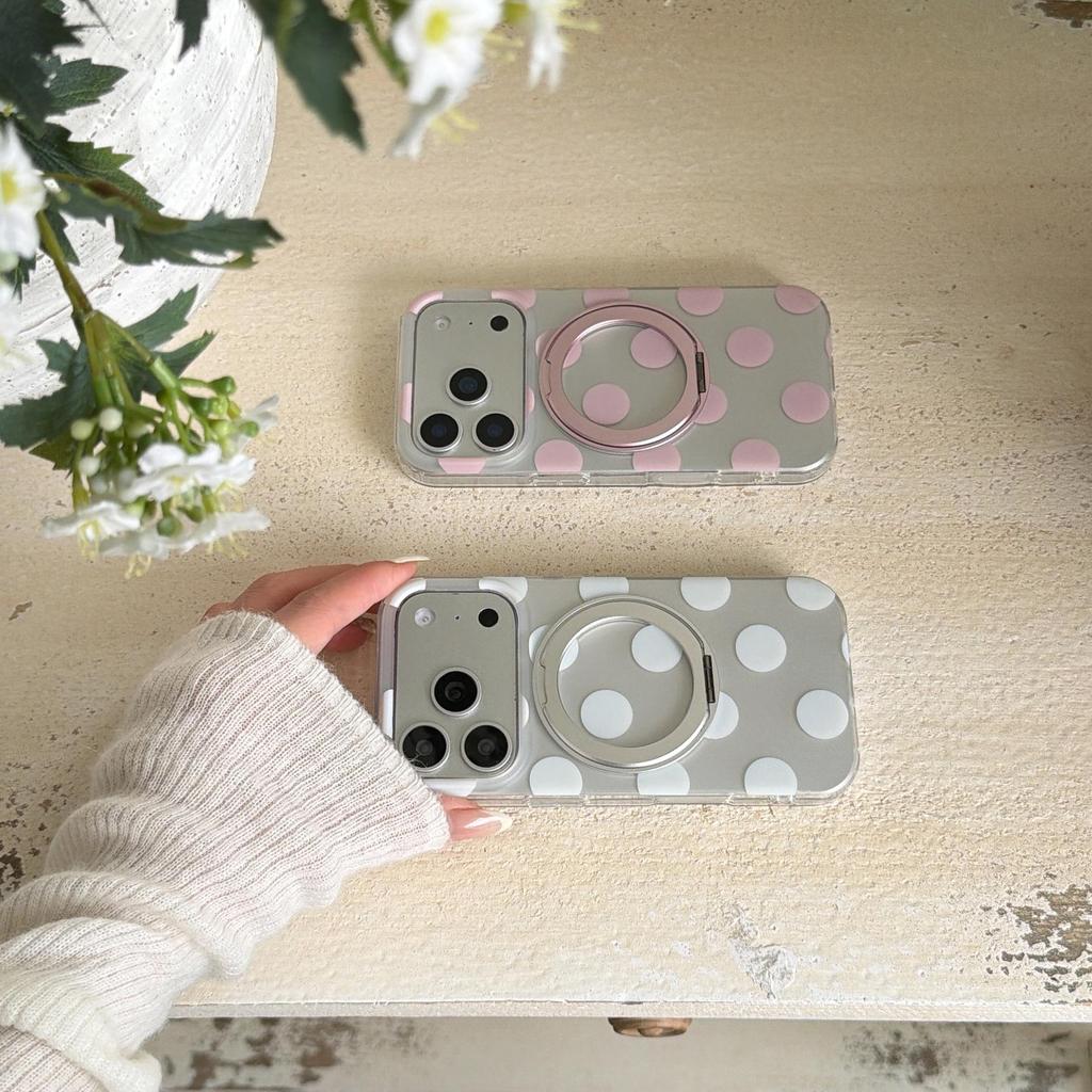 High-End Polka Dot 360° Stand Case for iPhone Pro Max 17/16/15