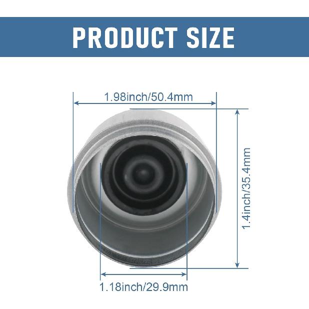 4pcs 1.98" Trailer Axle Dust Cap Cup Grease Cover Hub with Extra 4 Rubber Plugs for Most 2000 to 3500 Pound Axles Dexter Trailer Dexter EZ Lube