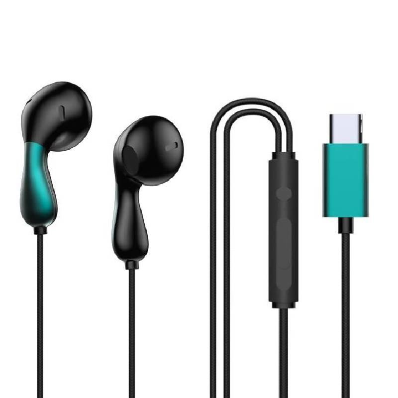 Typec Earphones Inear Gaming Wired Headset Microphone Red Green Esports Sound