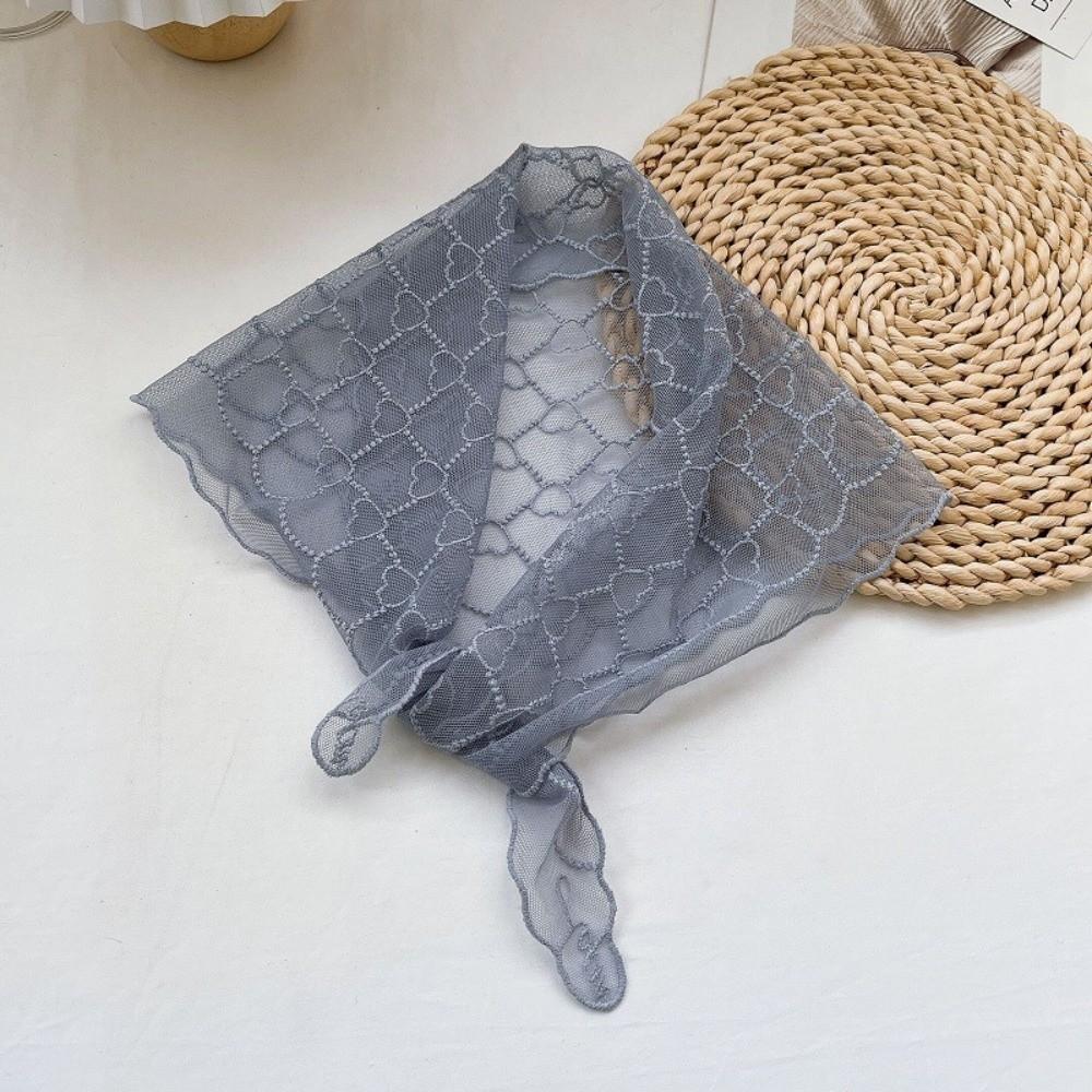 Heart Pattern Triangular Scarf Retro Lace Scarf Versatile Binder Scarf  Women's Accessory