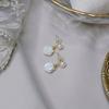Natural White Butterfly Shell White Rose Pearl Stud Earrings 925 Silver Needle Lady Elegant Fresh Earrings Earrings Japanese and Korean Women's Models