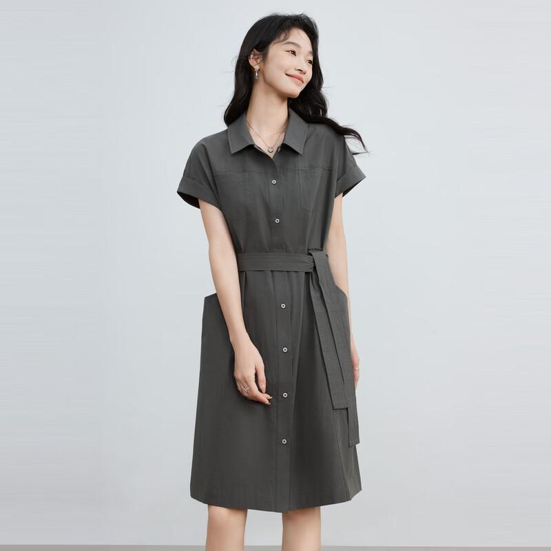 

Elva Island Women s Short Sleeve A-Line Shirt Dress M