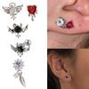 Demon-Ear Piercing Stud Earring Unisex Gothic Earring Jewelry Red Blood Diamond Post Earring Halloween Jewelry Couple