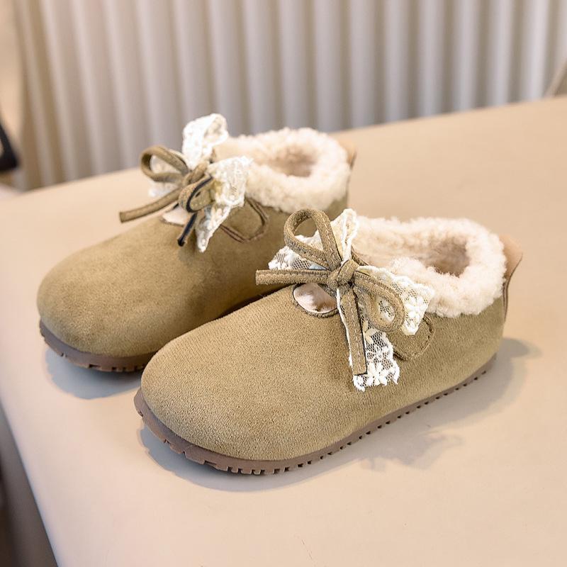 2025 Winter French Plush Fur Bow Lace Shoes: Elegant Birkenstock Style for Evening Gowns