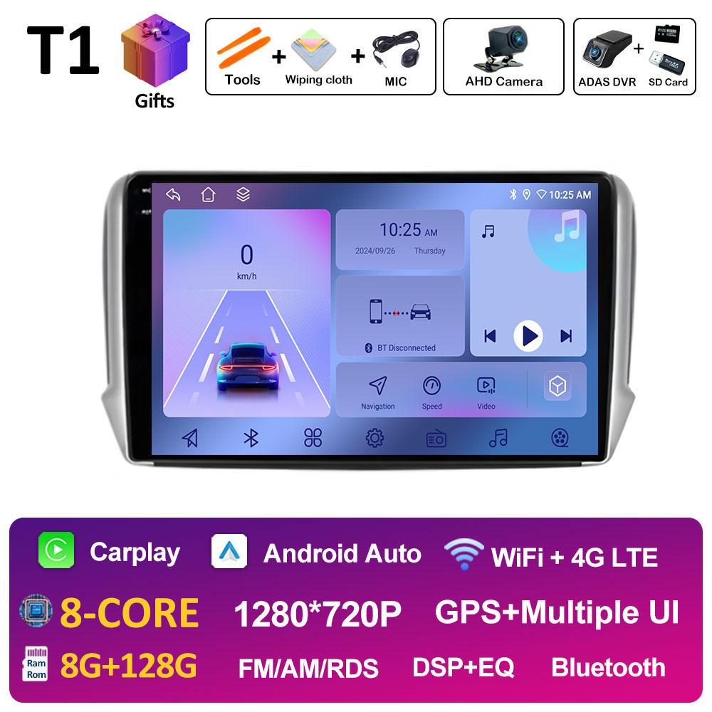 Wireless Carplay Android Intelligent System For Peugeot 2008 208 Series 2012 2013 2014 2015 - 2018 DSP Stereo GPS Navi Bluetooth