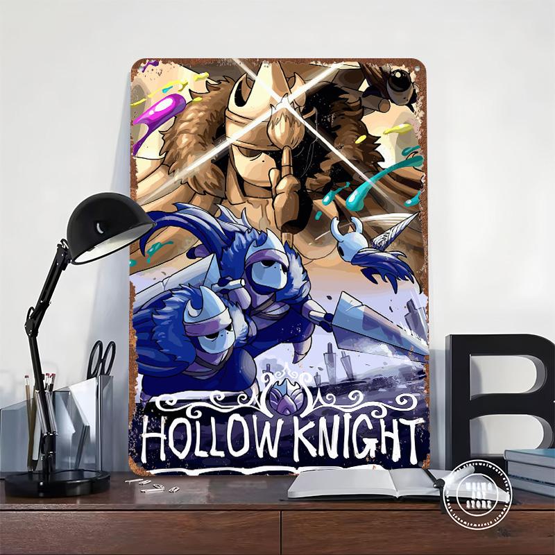 Hollow Knight Game Poster Customized Wall Art Vintage Metal Signs Retro Tin Plaque for Man Cave Living Room Decorations Decor