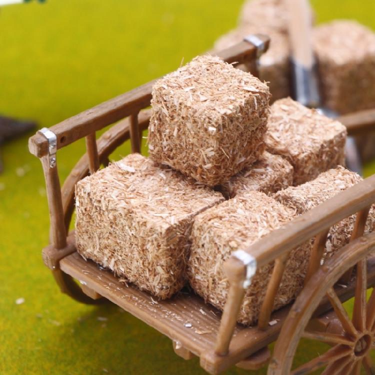 Wood Miniature Hays Bales for Creative Doll House Display Farm Theme Decoration Kids Craft Project Setting Accessories