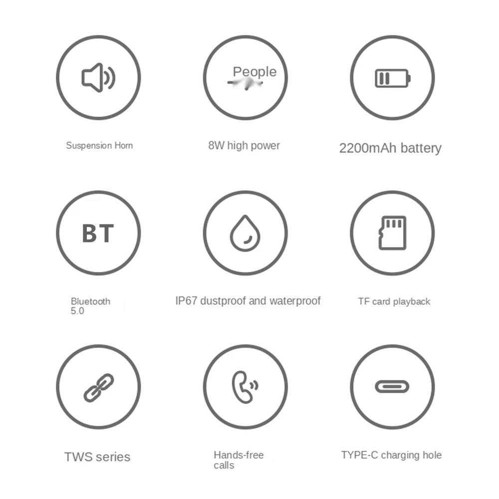 INWA MZ-500 Portable TWS Bluetooth-compatible Speaker Wireless Outdoor Cycling Waterproof Loudspeaker