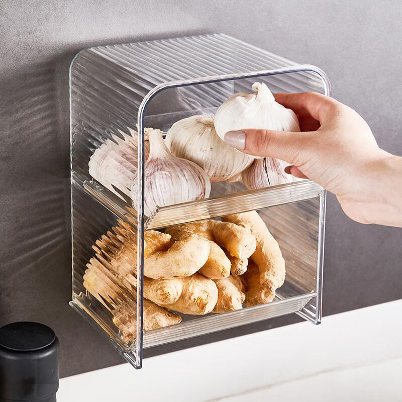Wall-Mounted Kitchen Ginger & Garlic Organizer