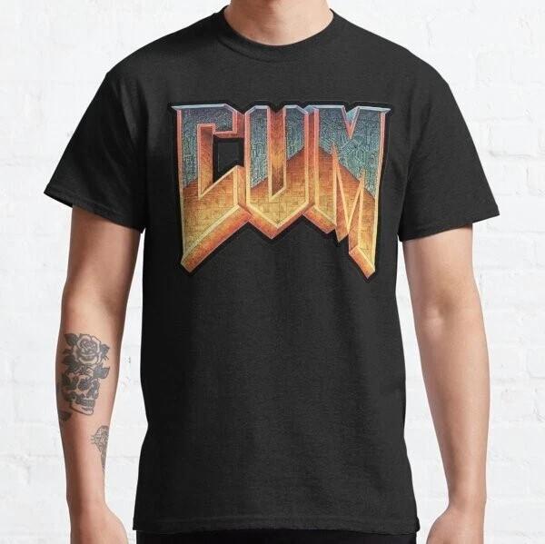 CUM Doom Font Classic T-Shirt Unisex T-Shirt S