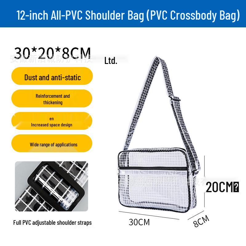 17" Antystatyczny Plecak z Siatki PVC Przezroczysty Czarny - Unisex Lekki Duża Pojemność Pyłoszczelna Torba