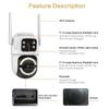 Icsee Dual-Lens 5G WiFi Camera: HD Color Night Vision, Mobile-Powered Remote Outdoor Monitor