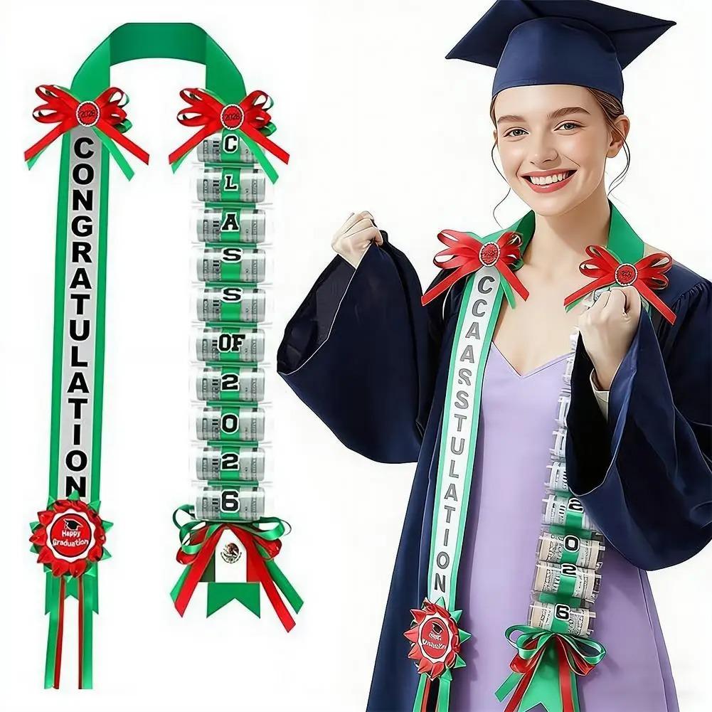 2026 Graduation Money Lei, Class of 2026 Graduation Ribbon Leis Grad Cash Gifts Party Supplies and Photo Props for High School College