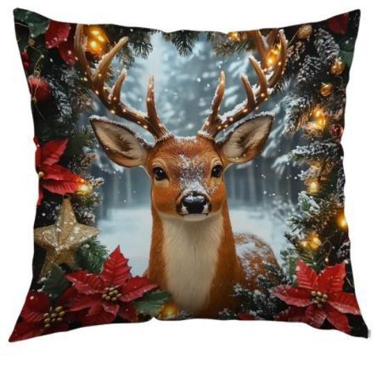 

Новый стиль Наволочка Рождественский принт Украшение дивана Наволочка Гостиная Спальня Наволочка Праздничный подарок 45*45cm