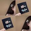 Elegant Sparkling Diamond Kitten Hair Clip with Bowknot - Cute and Chic Duckbill Clip for Bangs Styling