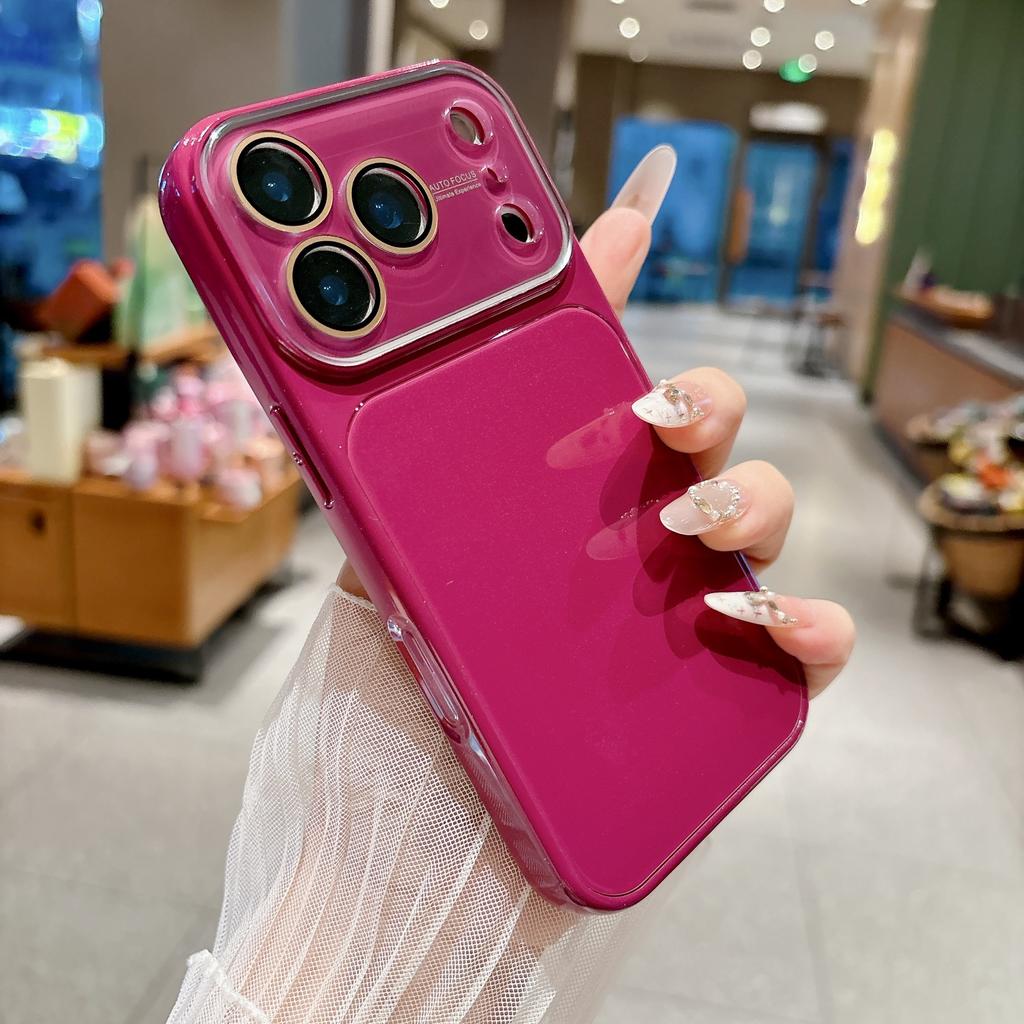 Summer solid color becomes larger in seconds, and the window is suitable for Apple 17promax mobile phone case iPhone16pro all-inclusive 14/15.