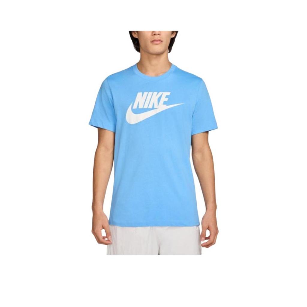 Nike Logo Print Crew Neck Short Sleeve T-Shirt Men Tops Blue AR5005-412