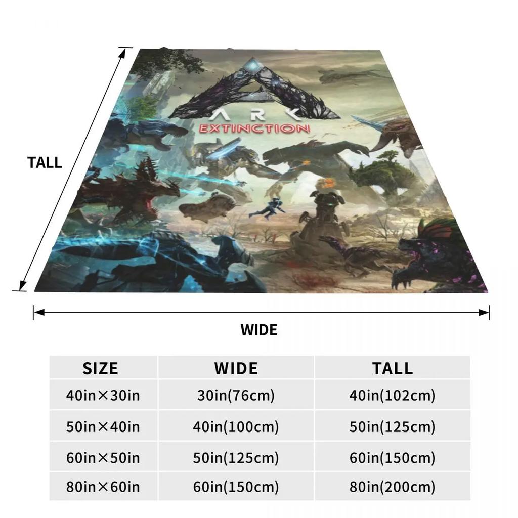 A-Ark Extinction Flannel Blanket Survival Evolved Game Super Warm Throw Blanket for Couch Chair Travel Bedspread Sofa Bed Cover