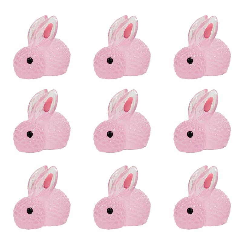 Pack of 500 Glow in the Dark Resin Rabbits Miniature Bunnies Figurines for Micros Landscape Decoration Craft Supplies