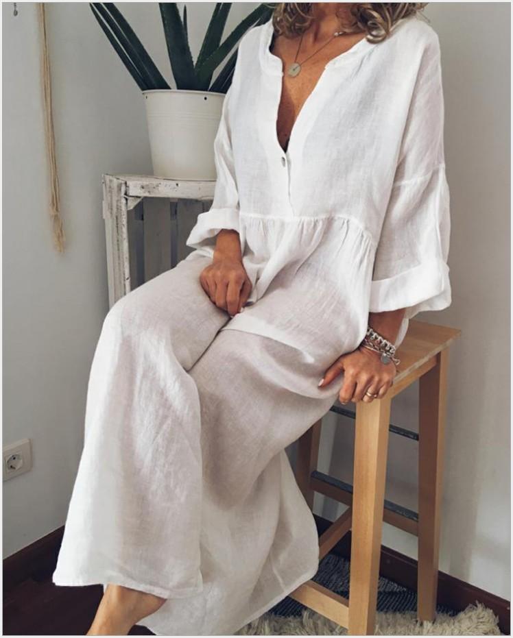 

Women s Fashion Casual V-neck Bohemian Print Pocket Dress Long Skirt XXXXXL