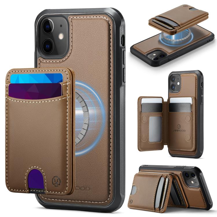 JEEHOOD J10 Flip Card Bag MagSafe Split RFID Leather Phone Case