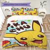 pokemon Pattern Bedding uilt Set uilt Cover Pillowcase Home Decoration Birthday Gift (1 * duvet cover + 2 * pillowcase without core)