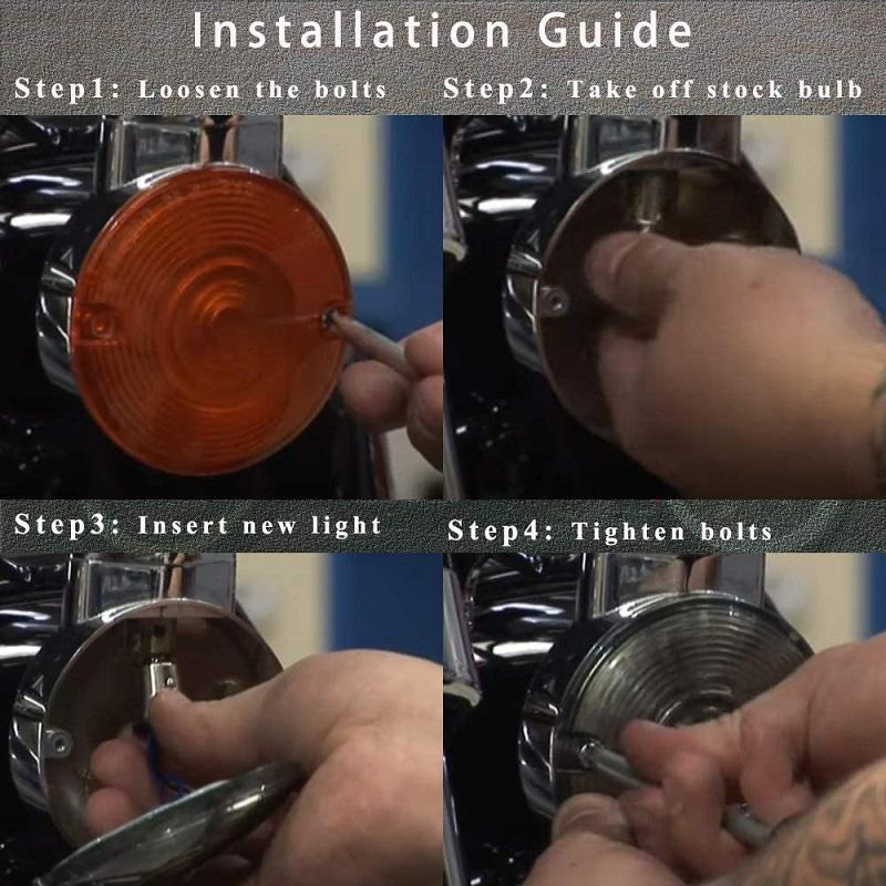 Motorcycle LED Turn Signal Insert Kit 1156&1157 For Harley Electra Glide FLHT Road King