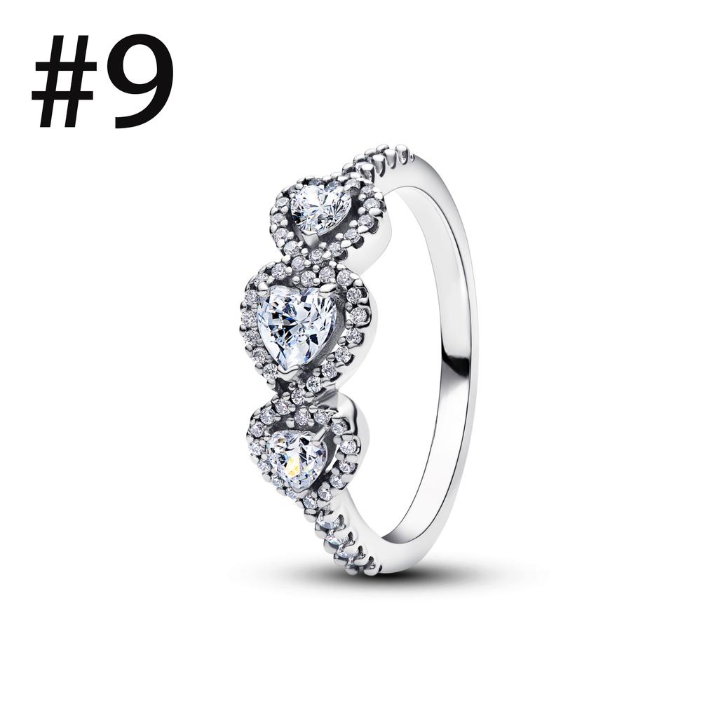 Luxury Original 925 Silver Heart-shaped Bow Flower Ring Fit Women's High-end Jewelry Parties Valentine's Day Gifts