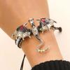Vintage Hand Woven Dragon Hand Rope Enamel Diamond Inlaid Flying Dragon Jewelry Waterproof for Travel Wear