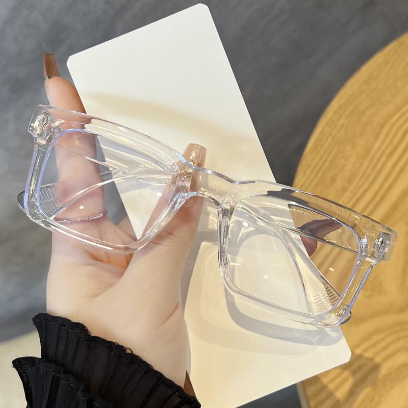 Oversized Square Glasses Anti Blue Light Glasses Large Frame Myopia Glasses Flat Light Glasses Transparent Eyeglasses