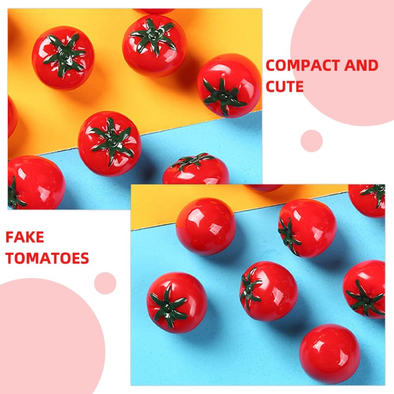STOBAZA Mini Artificial Tomato Replica, Fake Vegetable, Miniature Tomato Figurine, Resin Miniature Fruit Model, Tabletop Decoration, Food Sample