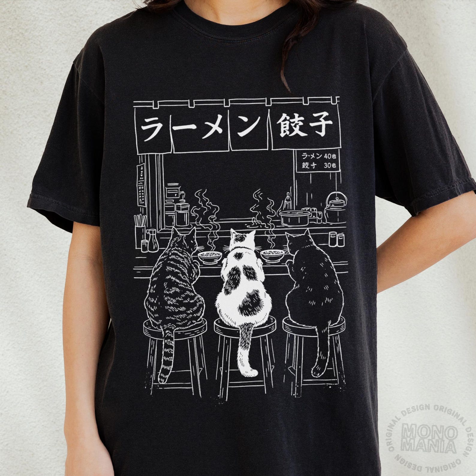 Cat Ramen Shirt, Funny Cat Comfort Colors Tee, Japanese Cat Shirt, Anime Cat Shirt, Kawaii Cat Clothes, Gifts For Cat Mom 4XL