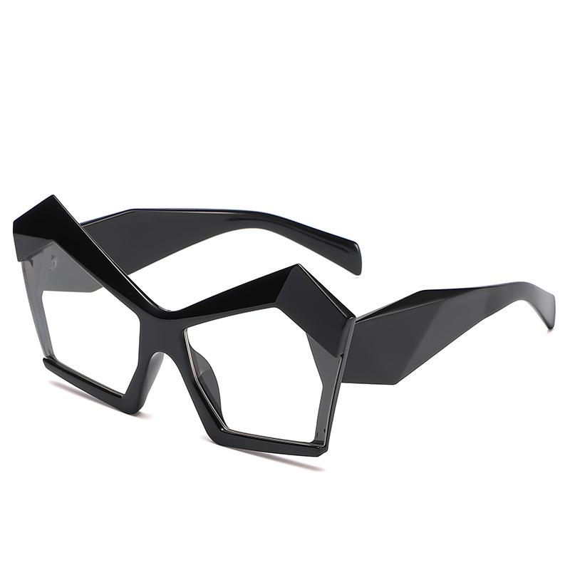 2022 Fashion Retro High Quality Custom Protruding Metal Logo Fashion Oversized Frame Unique Sunglasses Women Resin&PC