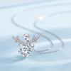 Mori Style Zircon Antler Pendant Necklace - Sweet Christmas Gift for Women