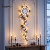 Fireplace Hanging Decorations Giant Snowflake Blizzard Trail Light, Acrylic Christmas Wall Decor with Warm Glow, Festive Window Holiday Party Ornament
