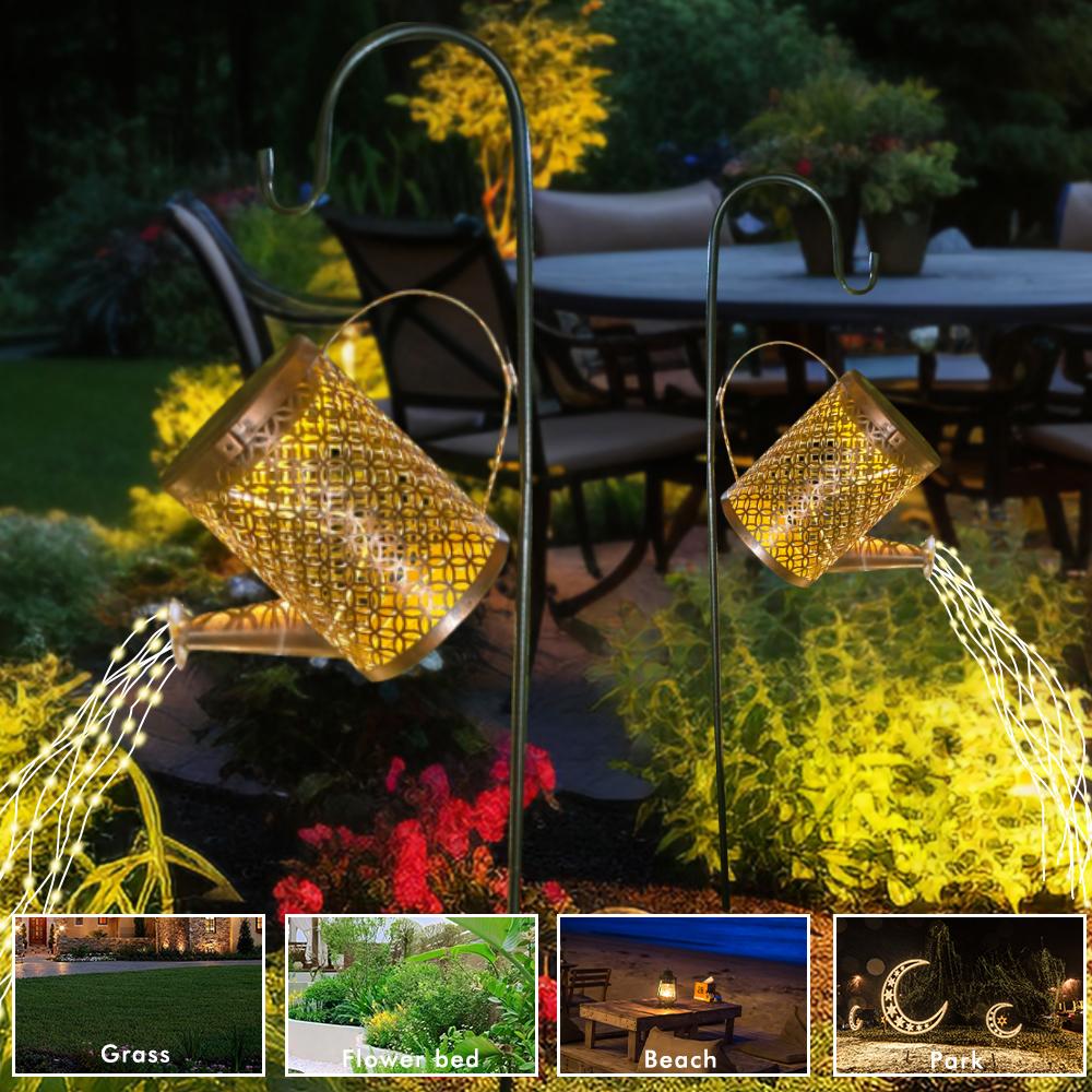 Solar Kettle Lights Outdoor Garden Decor Hanging Waterproof Watering Can Landscape Lights Decorations for Yard Front Porch Patio