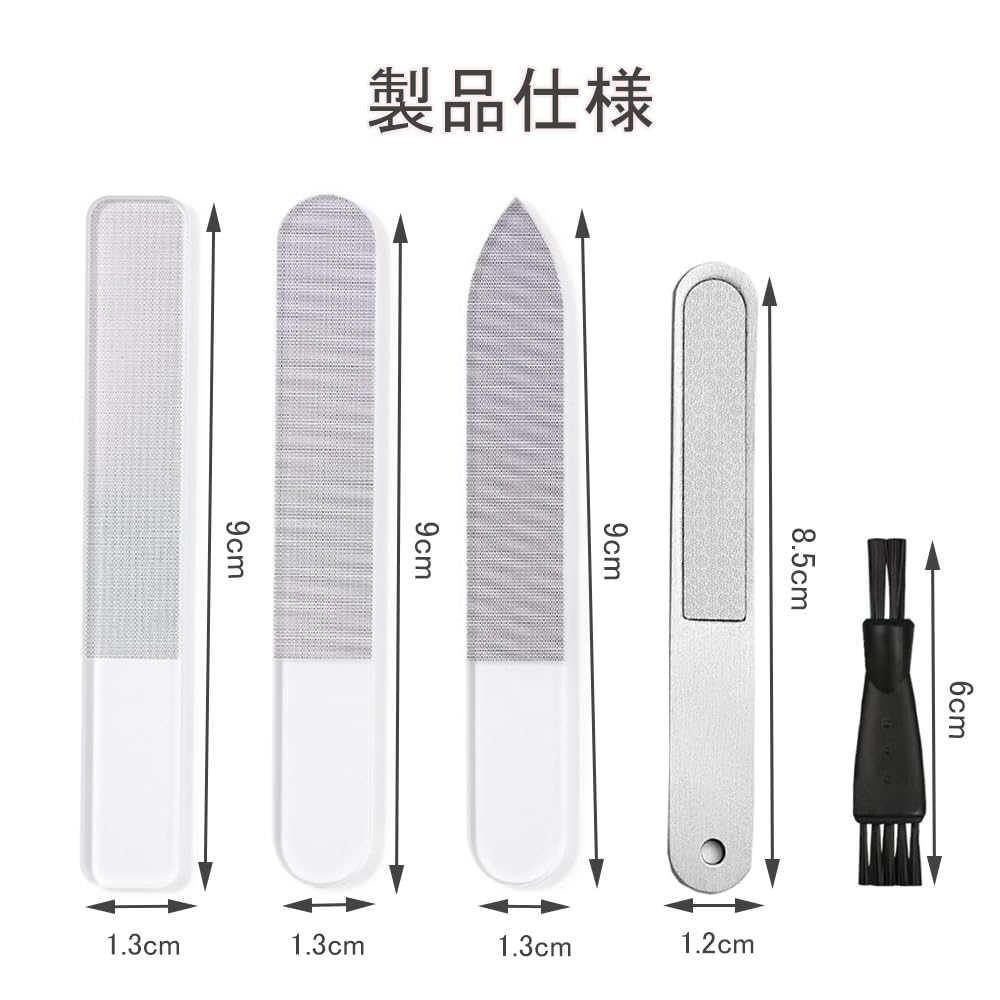 Renjzle Glass File Set for Glass and Gate Plastic Model Tool Includes Plastic Case and Brush for Finishing Figures and Plastic Models 5-Piece