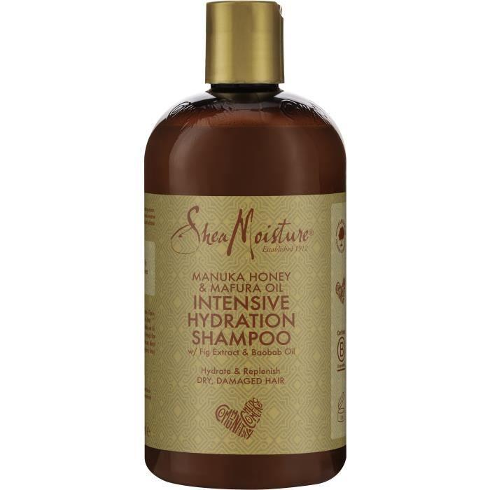 Shea Moisture Shampooing Femme Hydratation Intense au Miel de Manuka et huile de Mafura pour cheveux secs et abîmés, 384ml