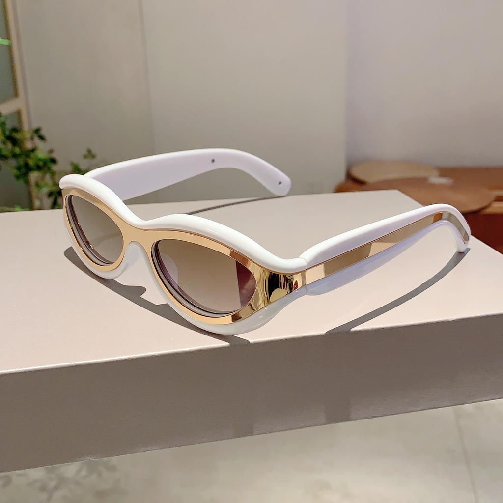 Vintage Oval Sun Glasses  Men Fashion Gradient Shades Trendy Stylish Brand Designer Women Mirror Outdoor Sunglasses