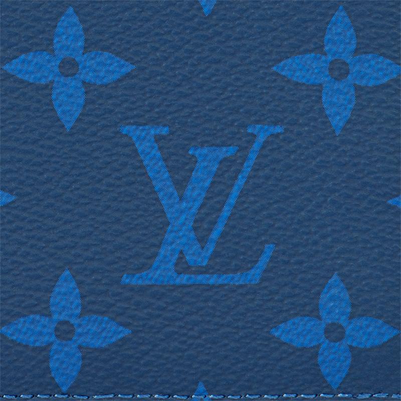 Louis Vuitton Coin Classic Monogram Pacific Coated Canvas Card Holder Men Wallets Blue M30270