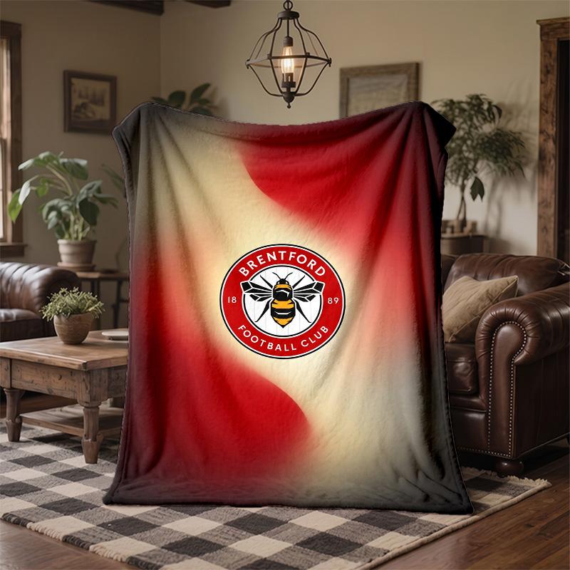 Brentford Football Print Flannel Blanket Soft Warm Sofa Bed Throw Blanket For Home Office Bedroom