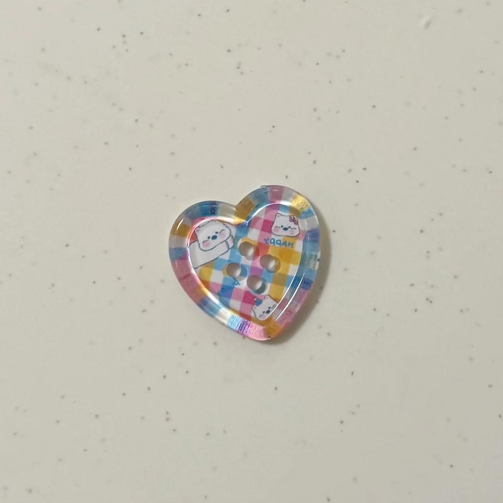 10Pcs Ins Fresh Heart Transparent Button Cardigan Sweater Coat DIY Craft Buttons Women Clothing Sewing Accessories