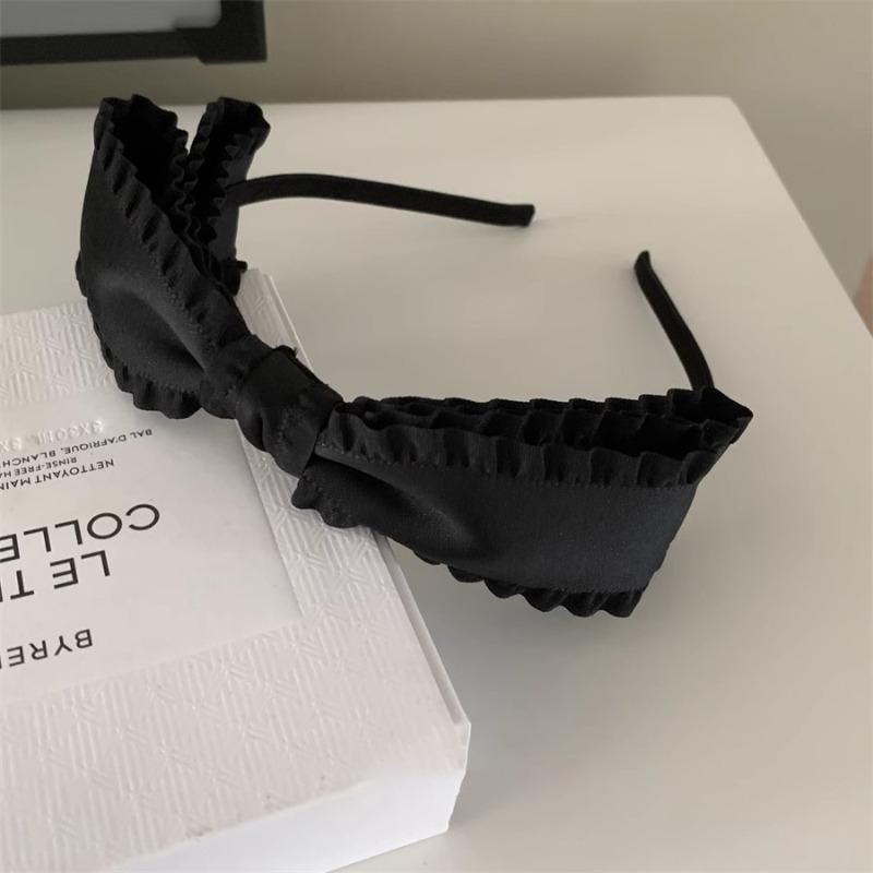 The Ruffled Bow Hair Band Exudes A High-end Pleated Wide-edge Woven Band Hair Band and Headband Hair Accessory