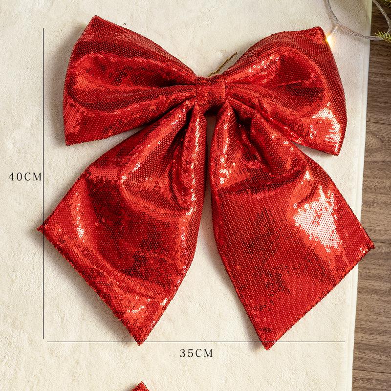 Large Pink and Gold Glitter Christmas Bow Ornament