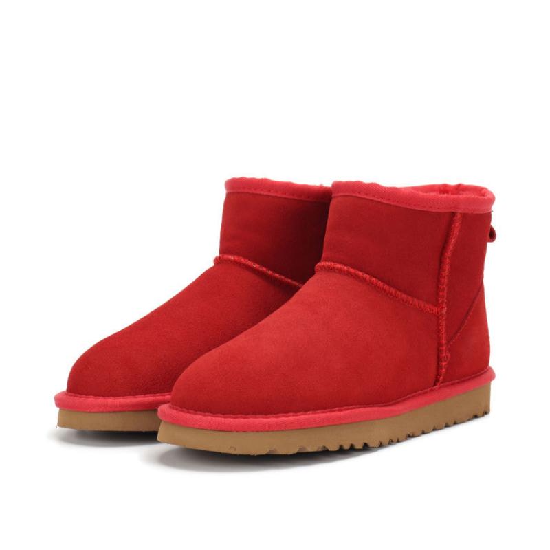 2023 Men Ankle Shoes Woman Leather Fur Snow Boots Australia Winter Shoe Women Man Boot Lady Classic Mini Pink Red Black Fur Bot